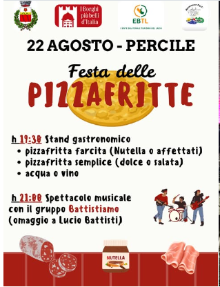 locandina Festa delle Pizzafritte, Percile 22 agosto 2026